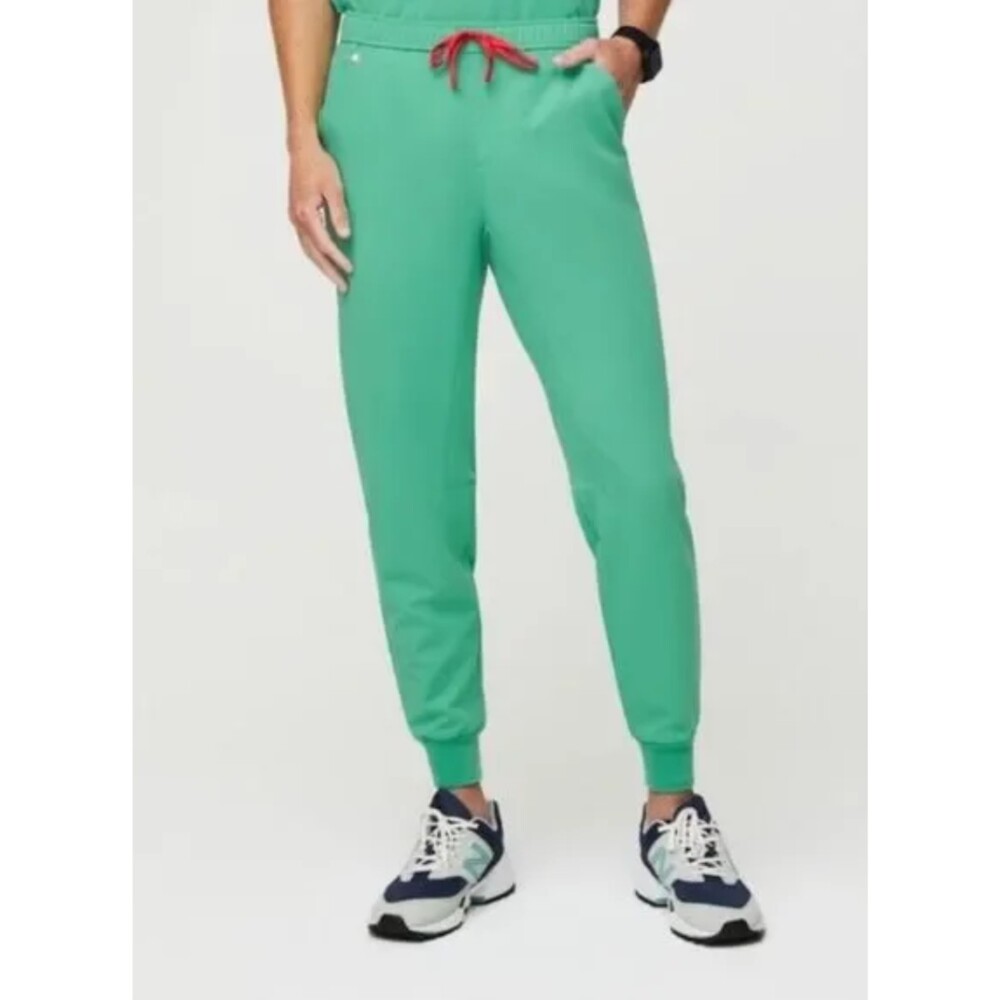Figs Men's Jogger Sweatpants in Mint Green with Red Drawstring